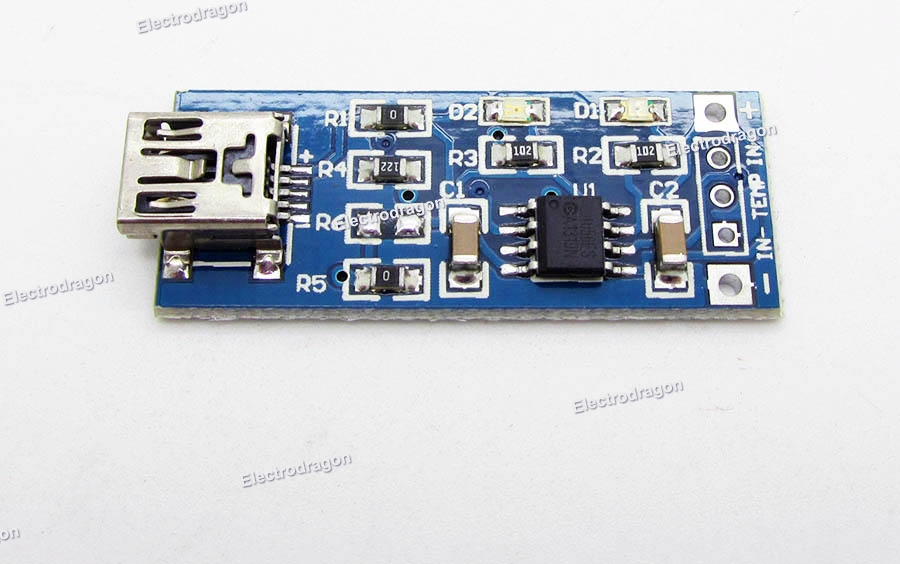 TP4056 Lithium Battery Charging Board 1A V1 ElectroDragon