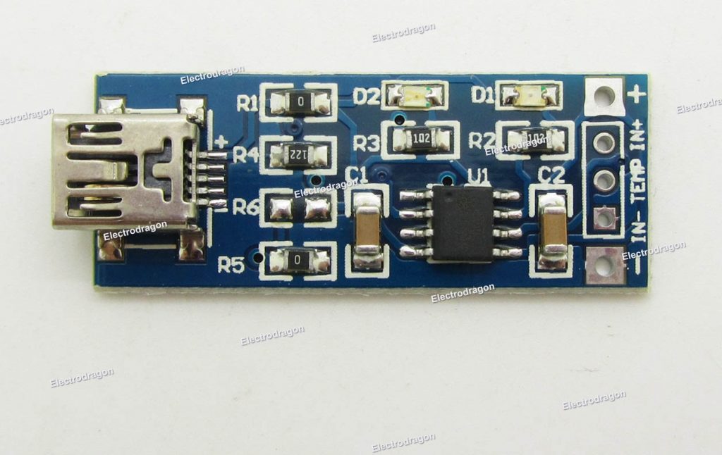 TP4056 Lithium Battery Charging Board 1A V1 ElectroDragon