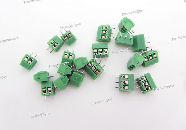 Bornier à Vis 4 Broches PCB - Pas 5.08mm - 300V 15A - Vert - Lot De 2 - Pour Cartes électroniques