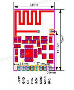 NRF24 Mini SMD Wireless Module (NRF24L01 Compatible) – ElectroDragon