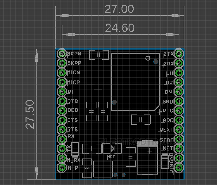 SIM800C Mini Embedded Board [Ver] - ElectroDragon